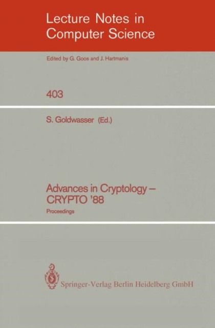 Advances in Cryptology - CRYPTO '88