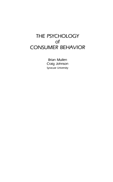 Psychology of Consumer Behavior