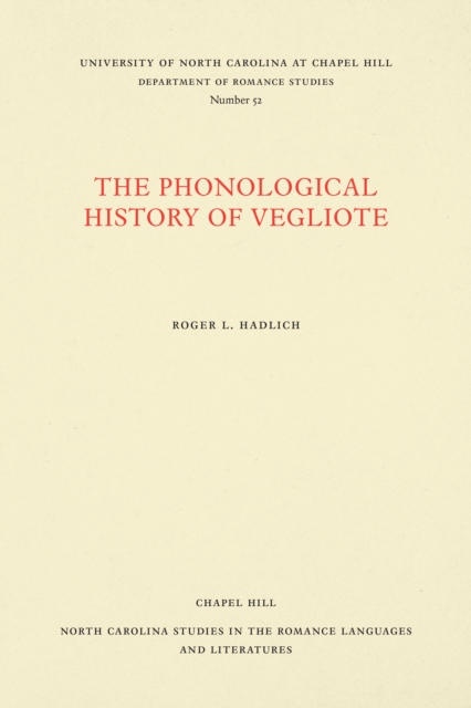 Phonological History of Vegliote